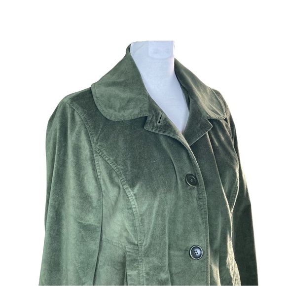Isabella Bird Womens Velvet Trench Coat Size 10 Green - Picture 7 of 15